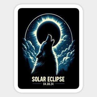 View Totality April 8 2024 Astronomy wolf Howls Solar Eclipse Sticker